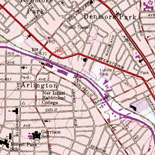 Topographic Map of Boykin's Karate Academy, MD