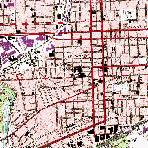 Topographic Map of Baltimore Outreach Ministries, MD