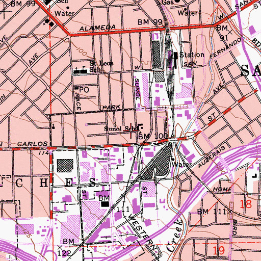 Topographic Map of Foundry Community Day School, CA