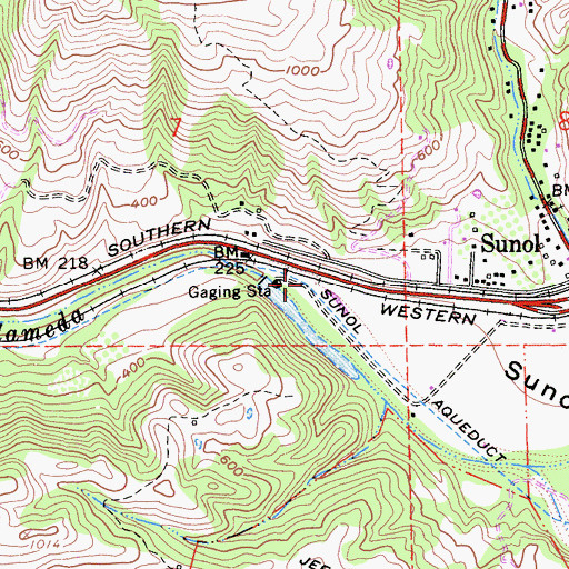 Topographic Map of Sunol Valley, CA