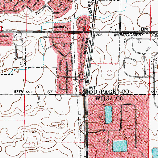 Topographic Map of Andover Park, IL