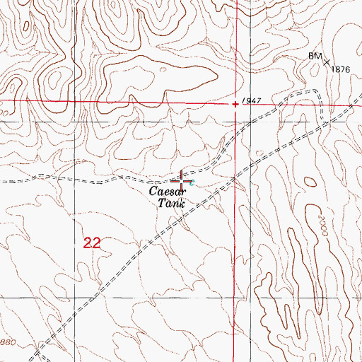 Topographic Map of Caesar Tank, AZ