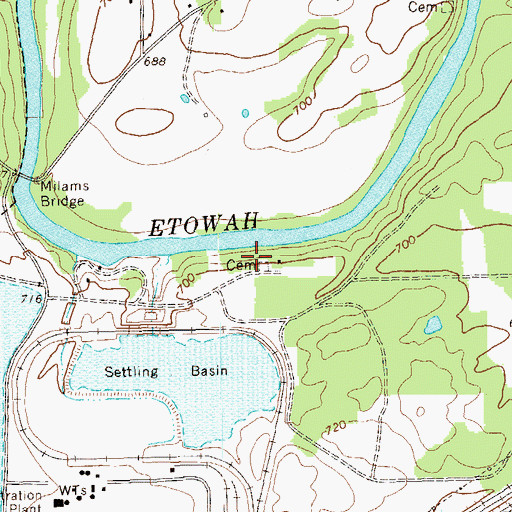 Topographic Map of Brandon Family Cemetery, GA