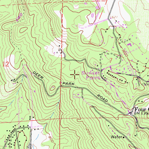 Topographic Map of Sunset Point, CA