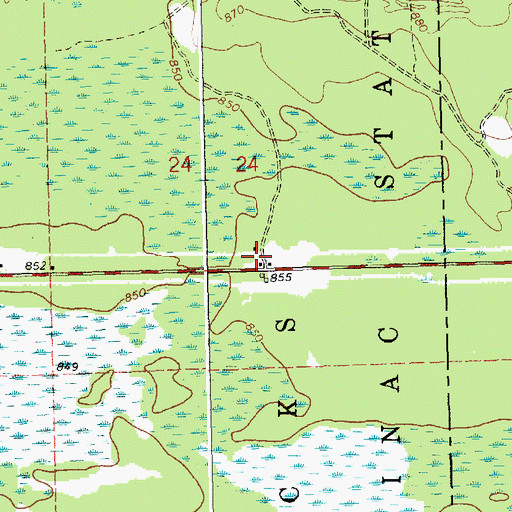 Topographic Map of Wilwin Post Office (historical), MI