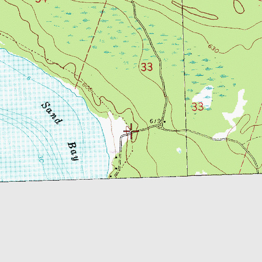 Topographic Map of Sand Bay Post Office (historical), MI