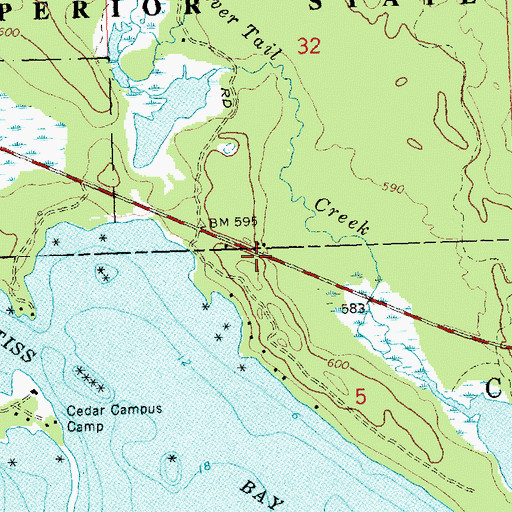 Topographic Map of Prentis Bay Post Office (historical), MI