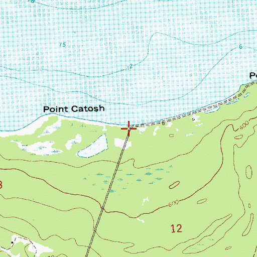 Topographic Map of Point Catosh Post Office (historical), MI