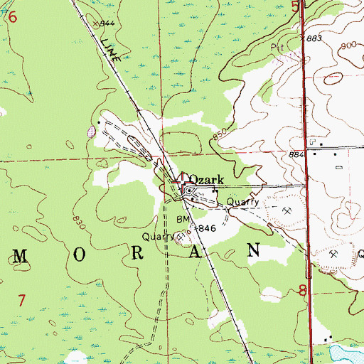 Topographic Map of Ozark Station (historical), MI
