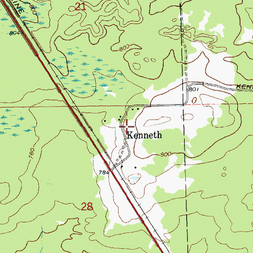 Topographic Map of Kenneth Station (historical), MI