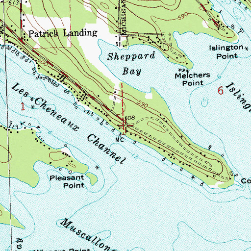 Topographic Map of Islington Post Office (historical), MI