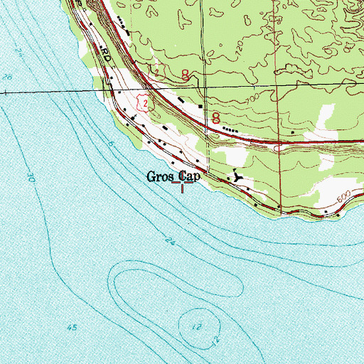 Topographic Map of Groscap Post Office (historical), MI