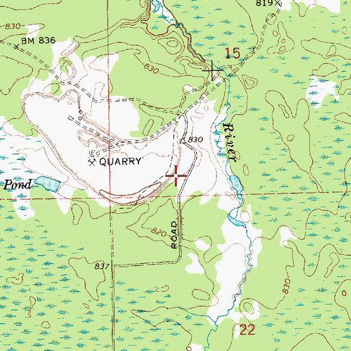 Topographic Map of Fiborn Quarry Post Office (historical), MI