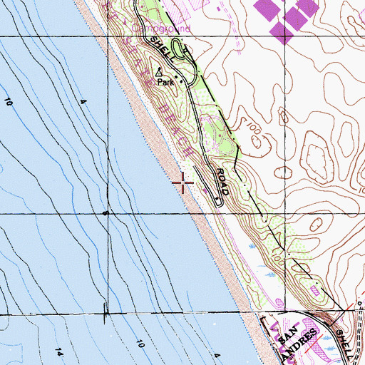 Topographic Map of Sunset State Beach, CA
