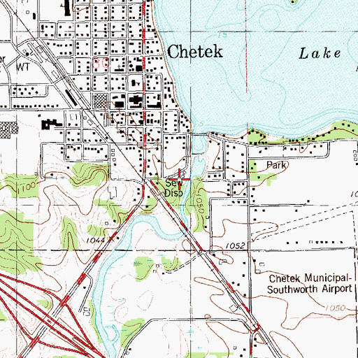 Topographic Map of Chetek Wastewater Treatment Plant, WI
