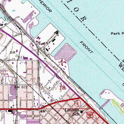 Topographic Map of City of Superior Wastewater Treatment Plant, WI
