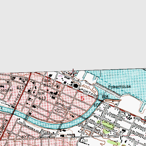 Topographic Map of United States Coast Guard Yards and Docks, MI