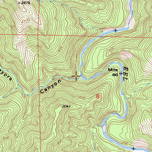 Topographic Map of Surveyors Canyon, CA