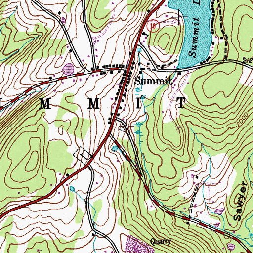 Topographic Map of Old Summit Cemetery, NY