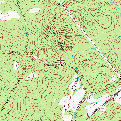 Topographic Map of Connesena Baptist Church Cemetery, GA