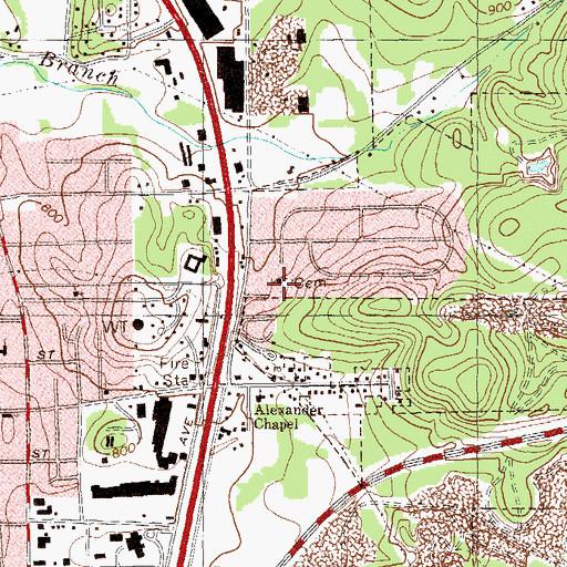 Topographic Map of Corinth Baptist Church Cemetery, GA