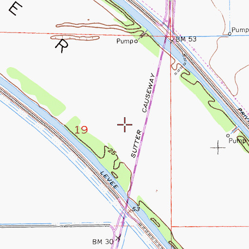 Topographic Map of Sutter Causeway, CA