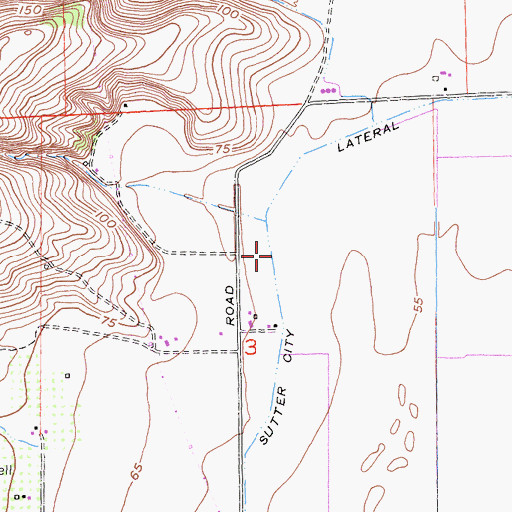 Topographic Map of Sutter City Lateral, CA