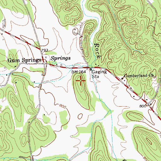 Topographic Map of Denman Family Cemetery, GA