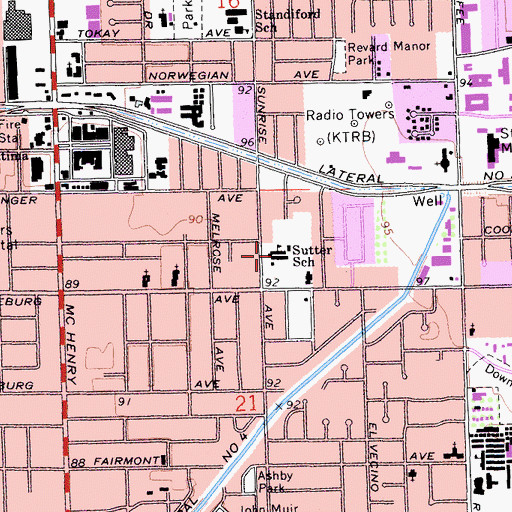 Topographic Map of Elliott Alternative Education Center, CA