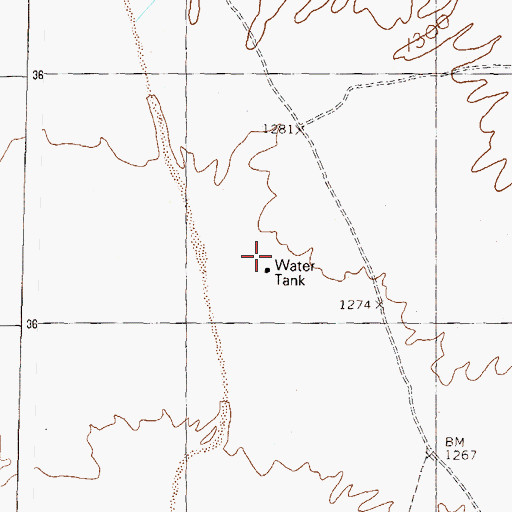 Topographic Map of Road Tank, AZ