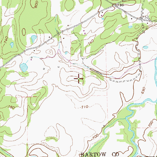 Topographic Map of Dickerson Family Cemetery, GA