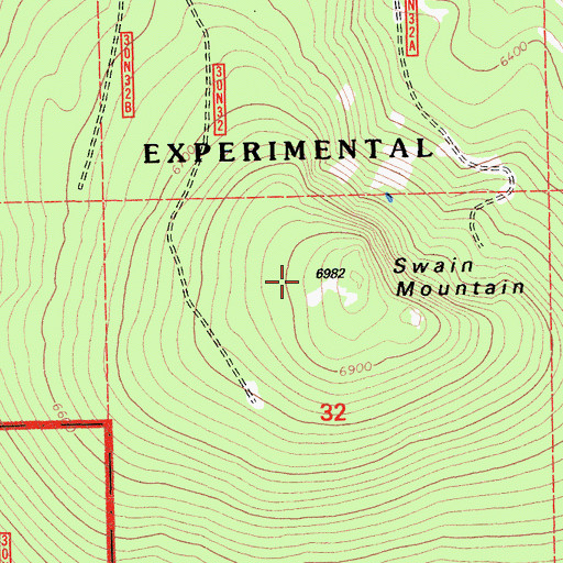 Topographic Map of Swain Mountain, CA