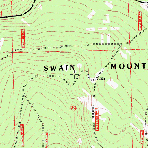 Topographic Map of Swain Mountain Experimental Forest, CA