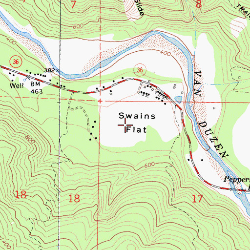 Topographic Map of Swains Flat, CA