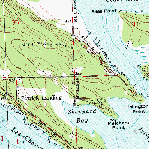 Topographic Map of Beach Post Office (historical), MI