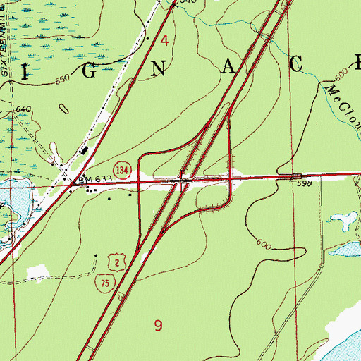 Topographic Map of Interchange 359, MI