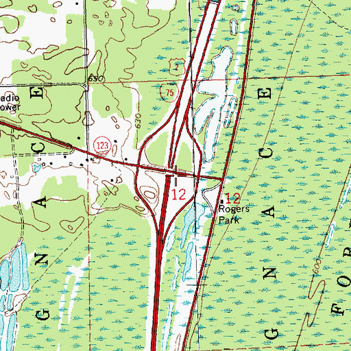 Topographic Map of Interchange 359, MI