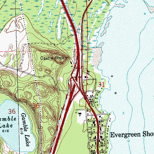 Topographic Map of Interchange 348, MI
