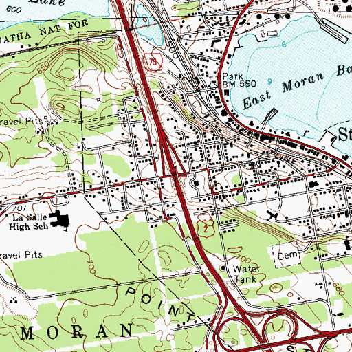 Topographic Map of Interchange 345, MI