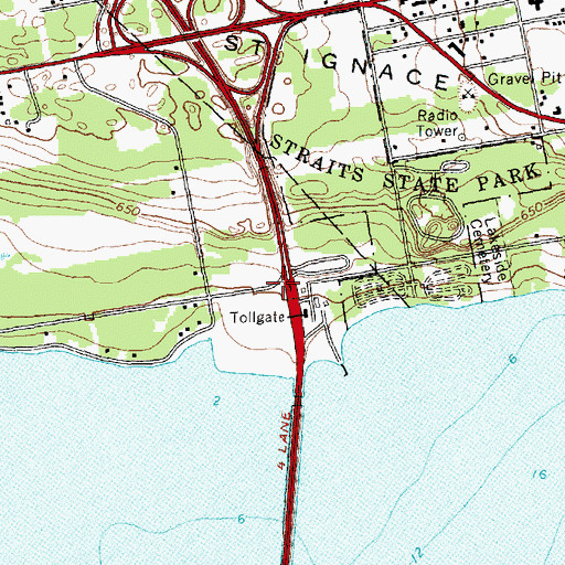 Topographic Map of Interchange 343, MI