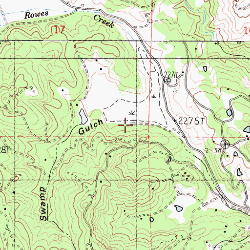Topographic Map of Swamp Gulch, CA