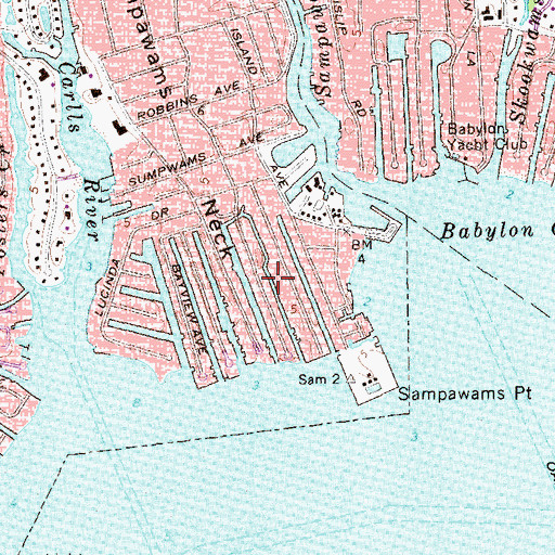Topographic Map of Pamequa Canal, NY