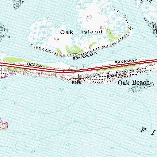 Topographic Map of Oak Island Chapel, NY