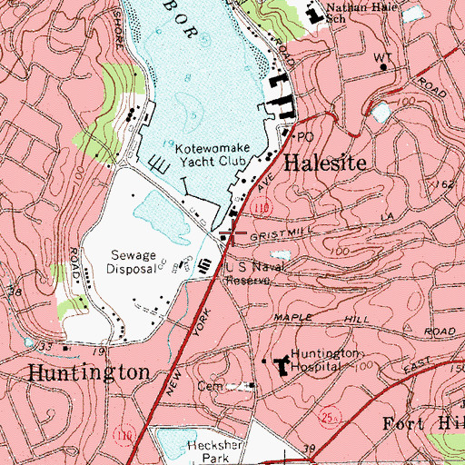 Topographic Map of American Legion Post 360, NY
