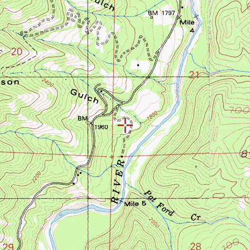 Topographic Map of Swanson Gulch, CA