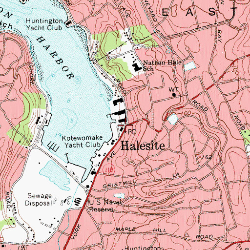 Topographic Map of Halesite Fire Station, NY