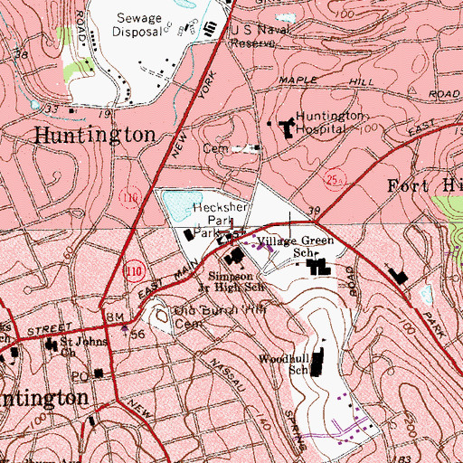 Topographic Map of First Presbyterian Church, NY