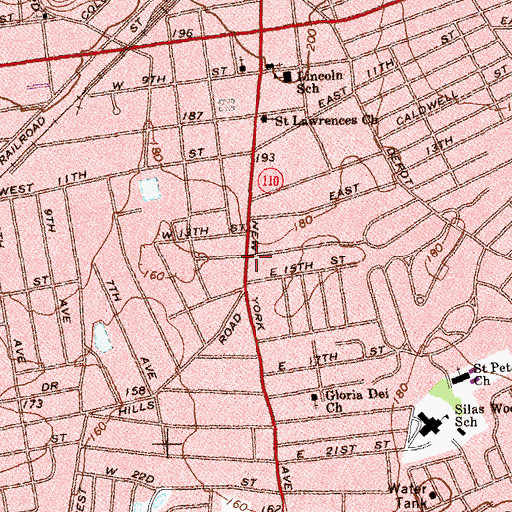 Topographic Map of The Vine Pentecostal Church, NY