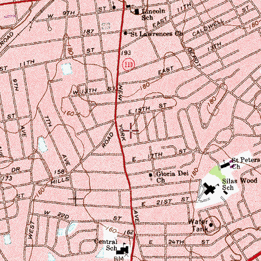 Topographic Map of Station Center Shopping Center, NY