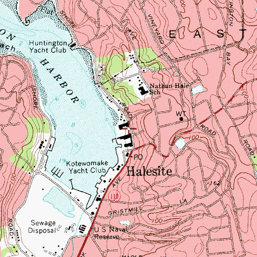 Topographic Map of Halesite Park, NY